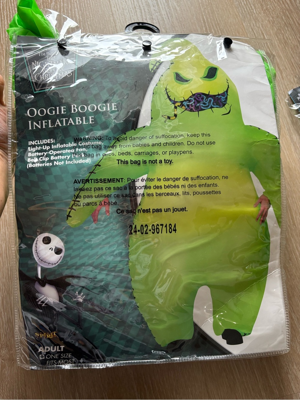 Oogie Boogie Inflatable Adult Costume - Green